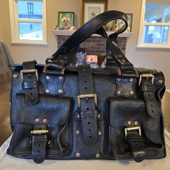 Mulberry Handbags - Vintage Mulberry Roxanne Black Leather Bag